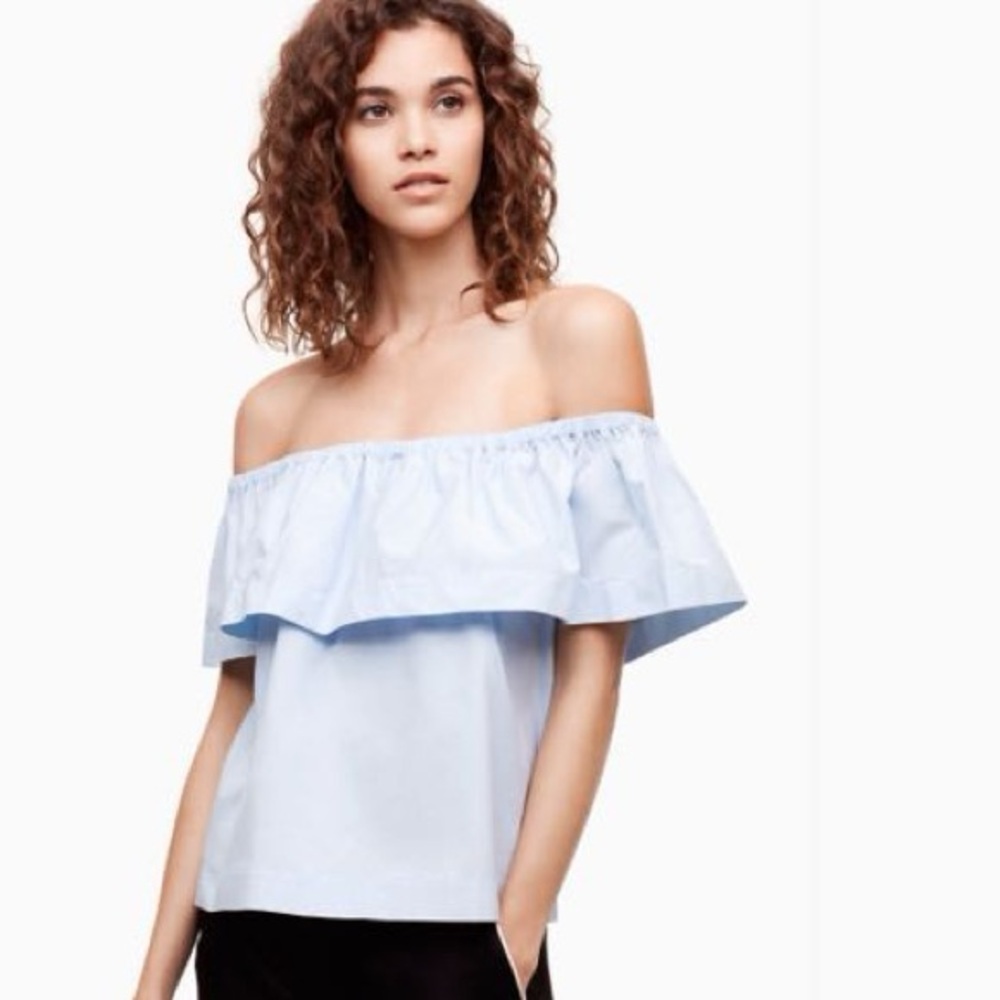 Wilfred Light Blue Off-Shoulder Blouse size XS